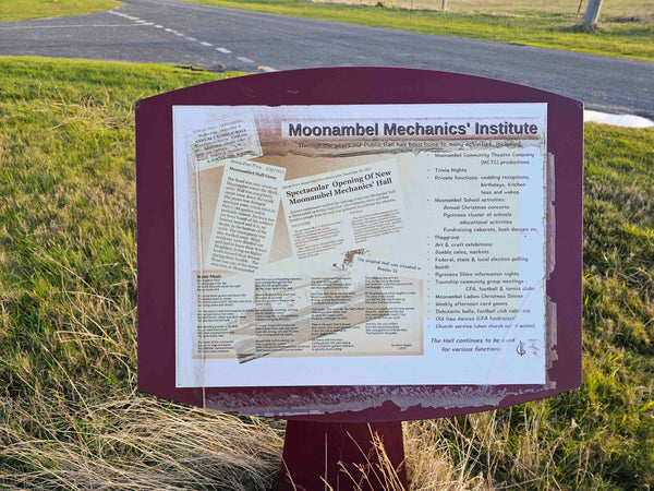 Moonambel Victoria Gold Fields Town Historical Information sign