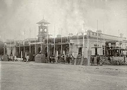  MUDGEE c1902 MUDGEE POST OFFICE CONSTRUCTION OF CLOCKTOWER - NSW STATE ARCHIVES