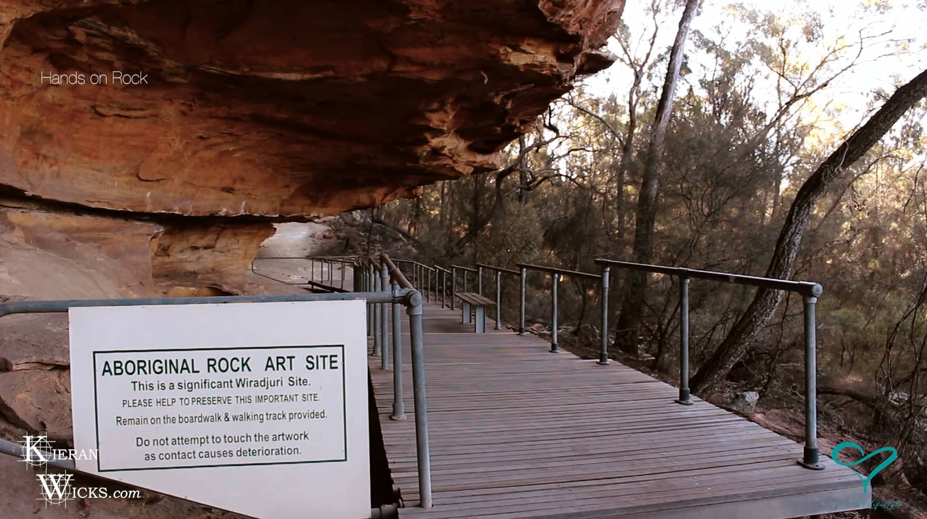 ONE TOWN AT A TIME EP 4 SCREENSHOT 7 - HANDS ON ROCK CAVE ART SACRED INDIGENOUS SITE WIRAJURI NATION A