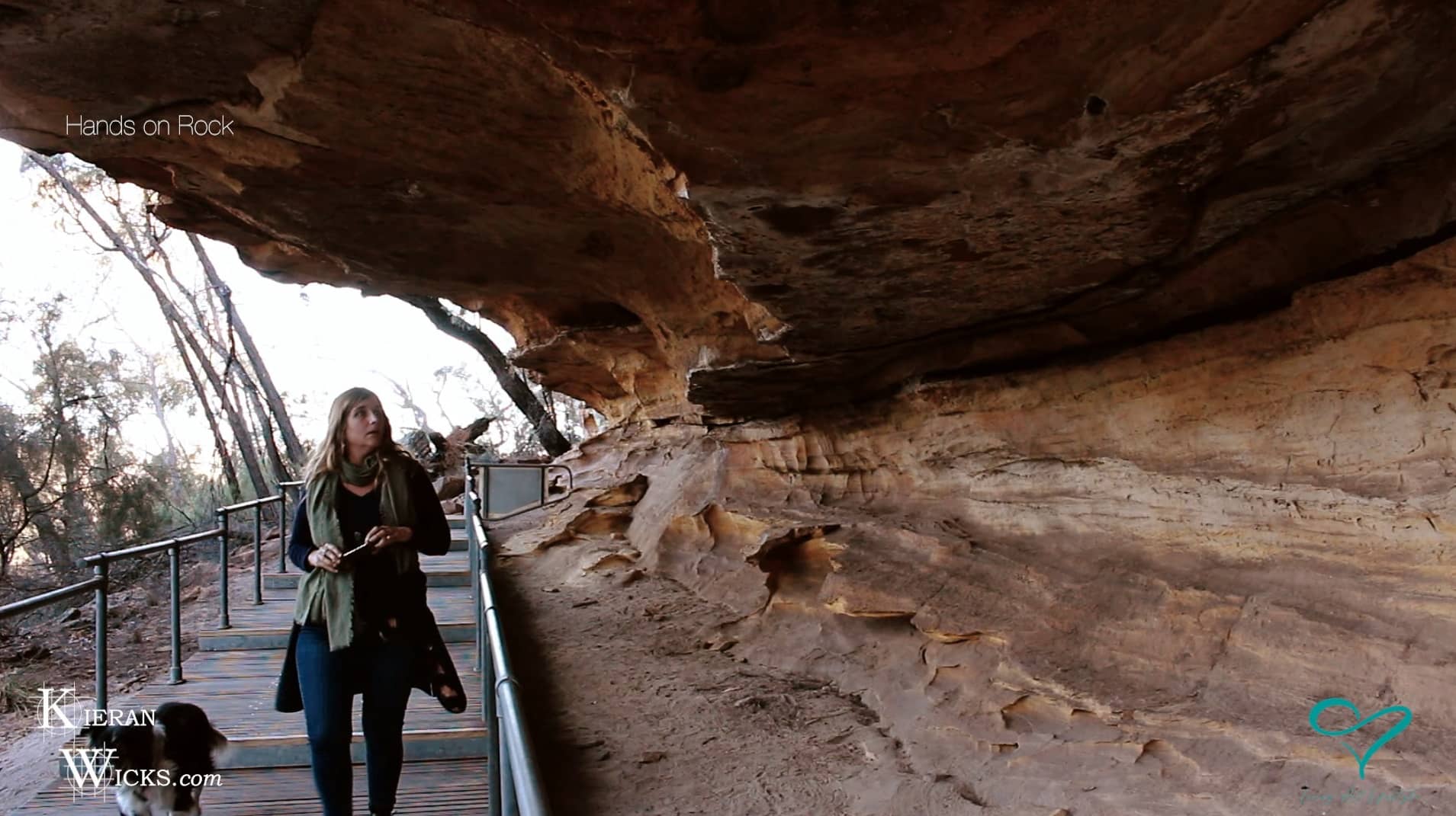 ONE TOWN AT A TIME EP 4 SCREENSHOT 8 - HANDS ON ROCK CAVE ART SACRED INDIGENOUS SITE WIRAJURI NATION B SACHA LAING