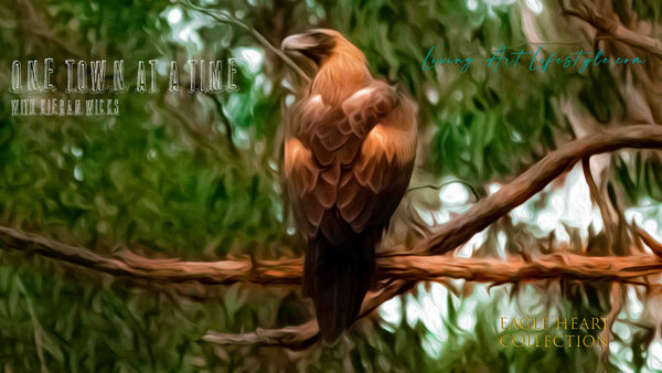 Eagle Heart Collection Wedge-tail Eagle perched on a branch digital Art