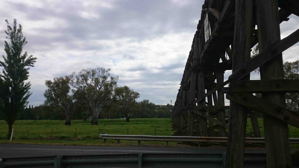 THE PRINCE ALFRED VIADUCT - GUNDAGAI, SOUTH WEST SLOPES NSW Wooden Rail Bridge Murrumbidgee River Historical