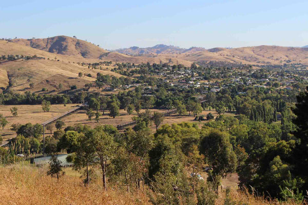 THE PRINCE ALFRED VIADUCT - GUNDAGAI, SOUTH WEST SLOPES NSW Wooden Rail Bridge Murrumbidgee River Historical