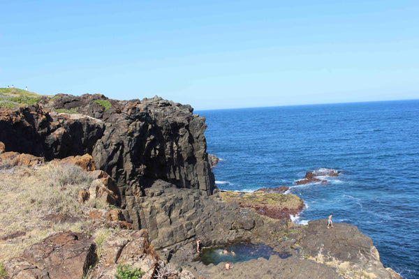 Kids swimming in Rock pools in Kiama south coast NSW