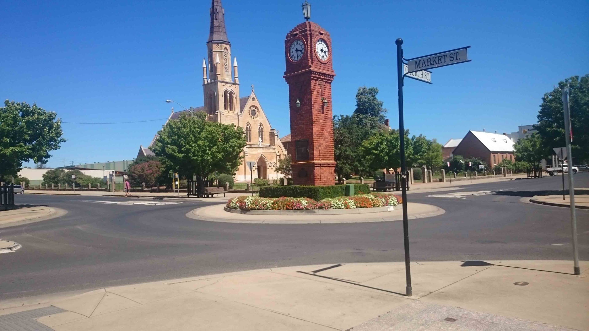 Catholic Church and town clock Anzac Memorial Mudgee Mid West region of New South Wales, Kieran Wicks, One Town at a Time, Living Art Lifestyle