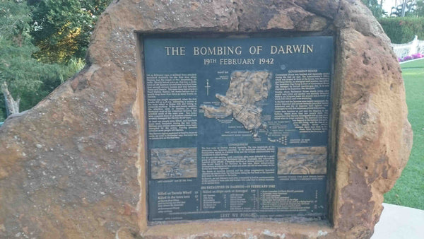 The Bombing of Darwin Historical Memorial Information sign 