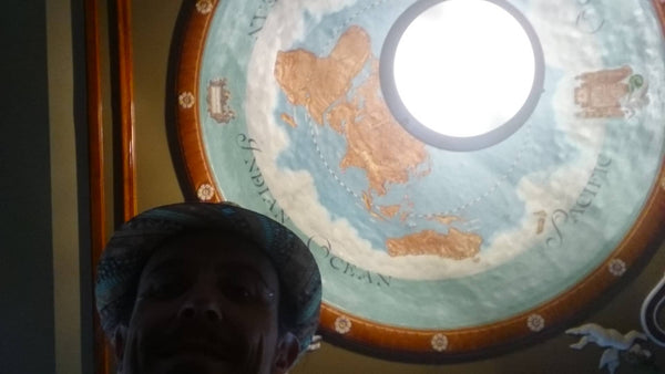 Globe  map of the world on ceiling of Darwin Airport