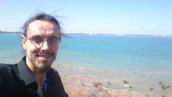 Kieran Wicks at East Point Reserve Darwin overlooking the City across the bay