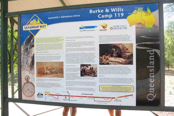 Proof of Life ; Burke & Wills Camp 119 Gulf of Carpenteria QLD Historical Information Sign