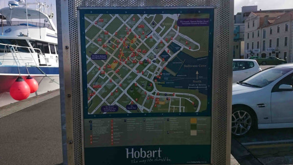 Hobart TasmaniaCity Information Plaque and Map