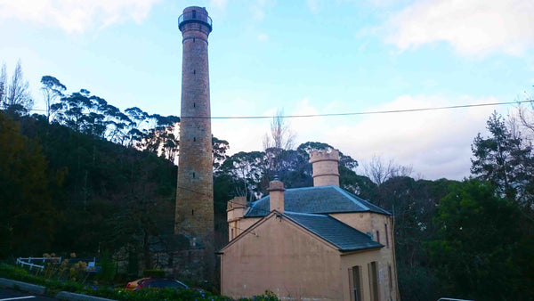 historic house known as Queensborough Glen attached to The Shot Tower Hobart Tasmania Sandstone Tower Castle Like Ammunition Manufacturing