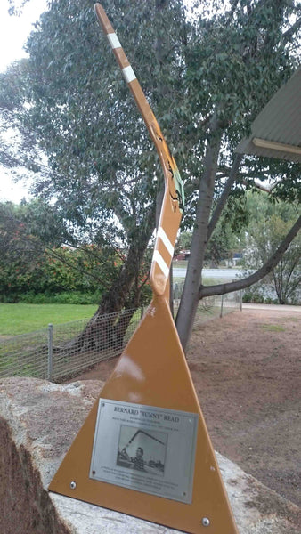 Monument in Honour of Bernard Bunny Read, World Champion Boomerang Thrower in Whycheeproof North West Victoria