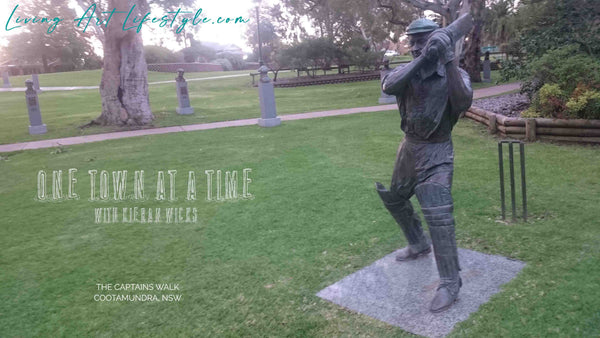 THE CAPTAINS WALK - GUIDED TOUR 1 - COOTAMUNDRA NSW Famous Australian Cricketers Statues