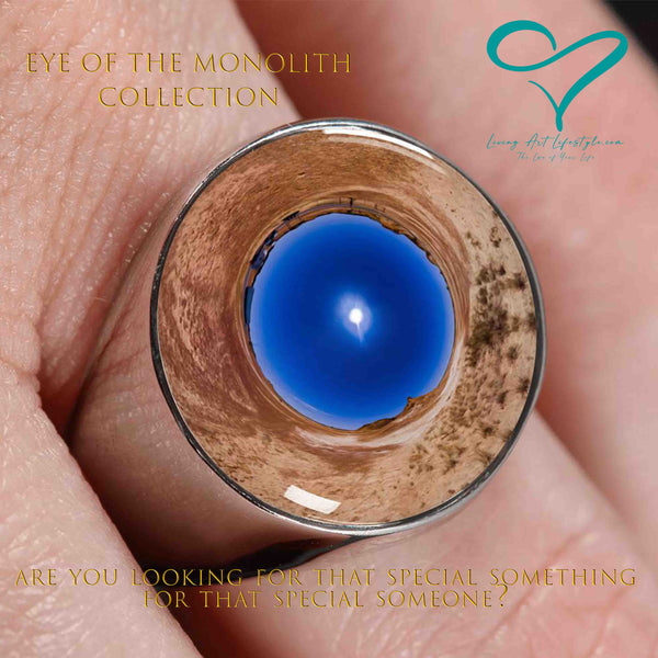 Eye of the Monolith Eye of Magenta Colllection Designer Jewelry Circle Gold Ring Desert 360 little planet design