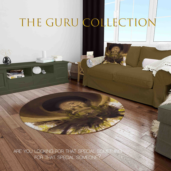 The Guru Collection Round Rug Designer Home wares plush Indigenous design Elder Mythical