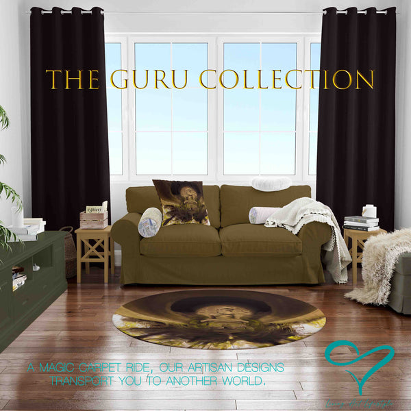 The Guru Collection Round Rug Designer Home wares plush Indigenous design Elder Mythical