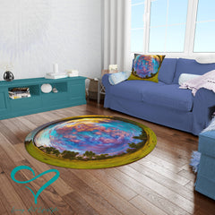 Living Art Lifestyle Rainbow Planet Collection, Round Area Rug, Home Décor solutions