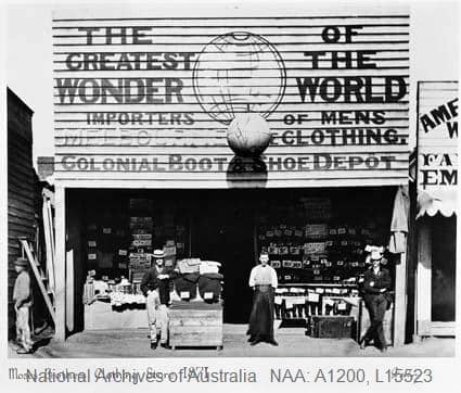 Moses Bros Colonial Boot and Shoe Depot Gulgong - The Holtermann Collection Mitchell Library - State Library of New South Wales