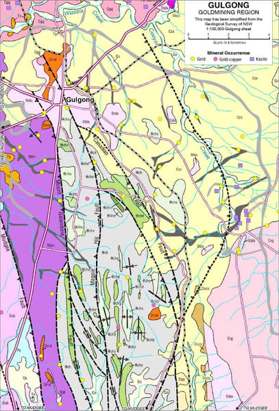 Gulgong Gold Fields Geological Map