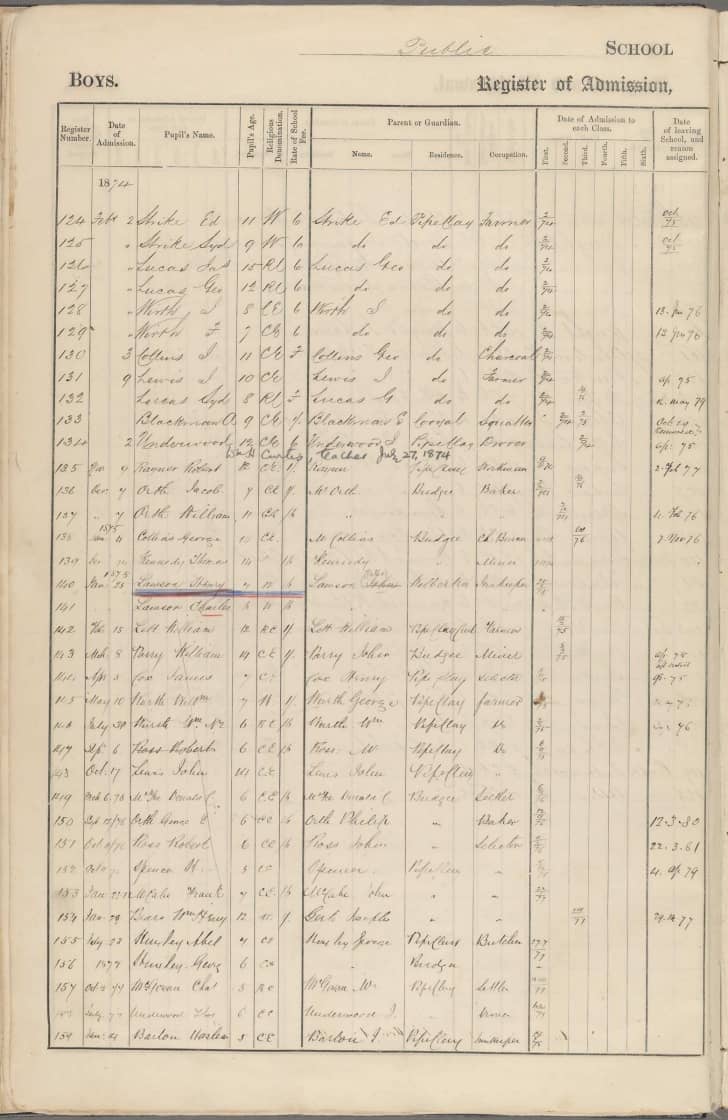 Henry Lawson Eurenderee School enrollment record - NSW State Archives
