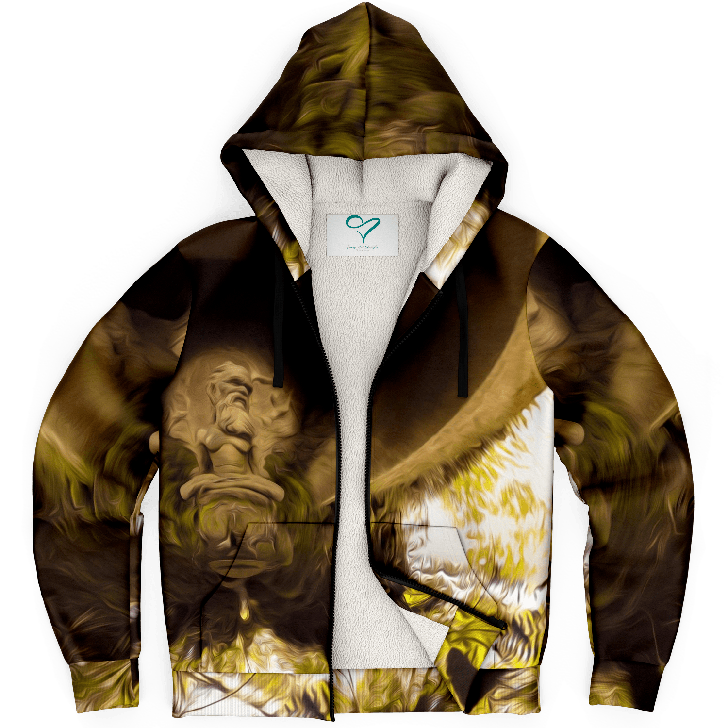 Microfleece Hoodie, The guru design inspired by William Ricketts Sanctuary