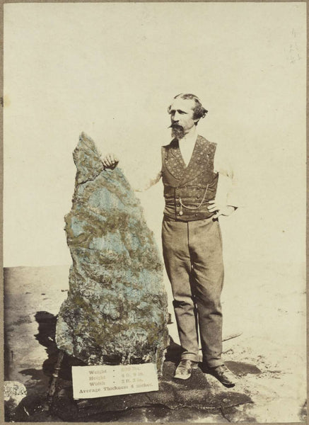 BERNARD HOLTERMANN AND THE HOLTERMANN NUGGETT B.O. Holtermann with the Holtermann gold nugget, Hill End, New South Wales, ca.1872