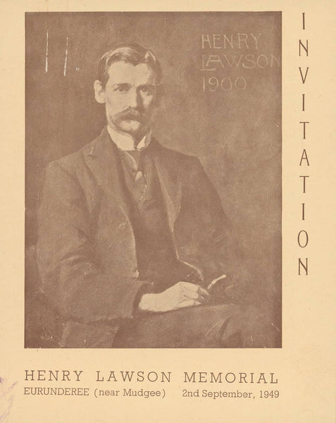 (Lawson Memorial Opening Ceremony Invitation, 1949) - HENRY LAWSON LOUISA LAWSON - MUDGEE GULGONG EURUNDEREE 