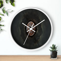 Wall Clock, The Ringer III design from Living Art Lifestyle, featuring Vintage Pocket Watch and 360vr little planet perspective of The ringer statue Stockmans Hall of Fame Longreach Queensland