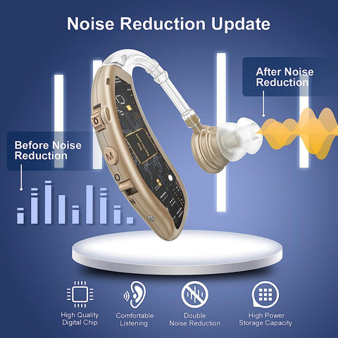 Rechargeable Digital In-Ear Hearing Aids With Noise Reduction