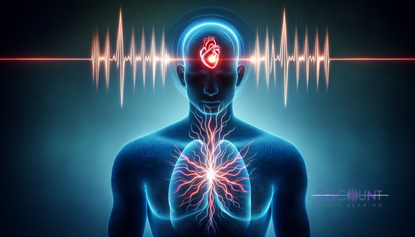 Illustration of rhythmic pulsing tinnitus mimicking a heartbeat