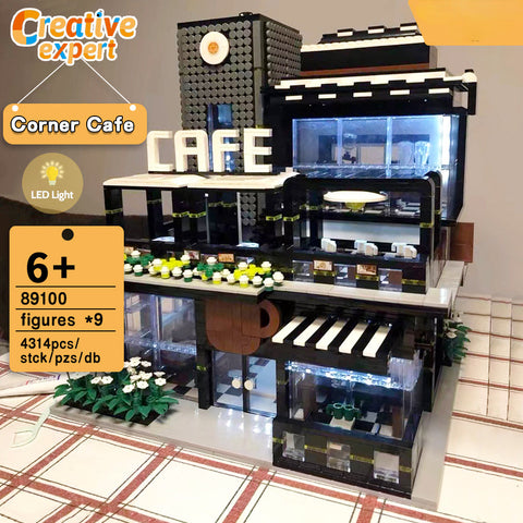 Children's toy gifts 4314 pcs Corner Cafe Coffee Shop Building Blocks