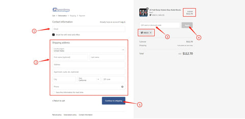 Fill in the shipping address information