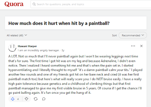 How much do paintball guns hurt