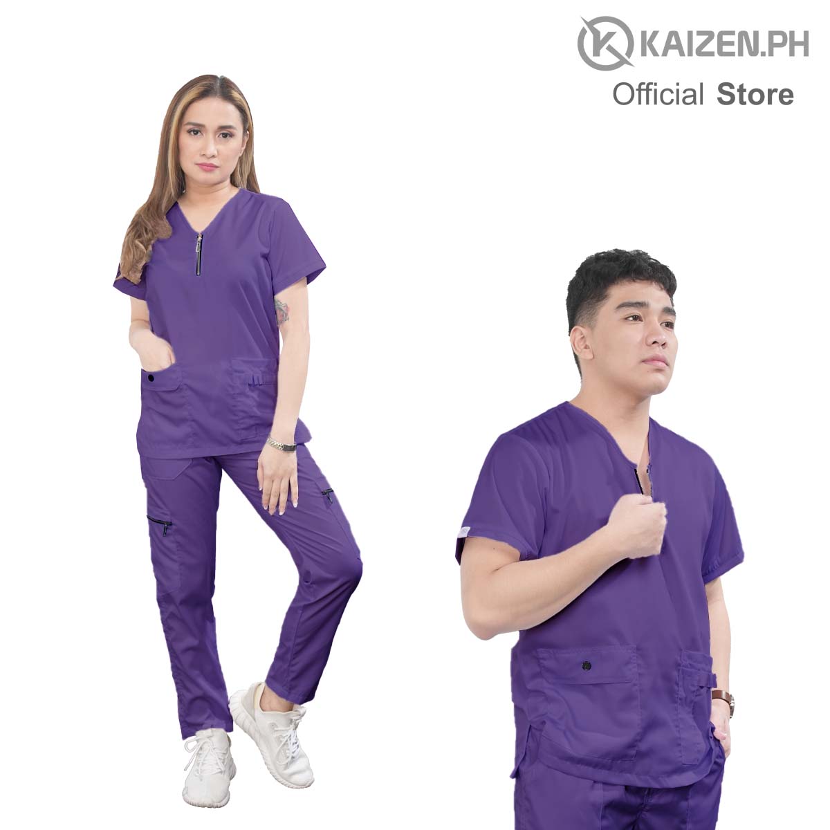 1st Gen Scrub Suit KSS16 1/4 LENGTH METAL ZIPPER SERIES Kaizen.ph