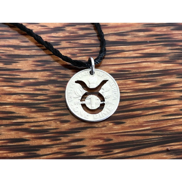 Taurus Zodiac Sign Cut Coin Necklace
