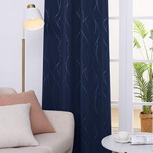 Load image into Gallery viewer, Deconovo Blackout Curtains Grommet Top Drapes Wave Line and Dots Printed Bedroom Blackout Curtains
