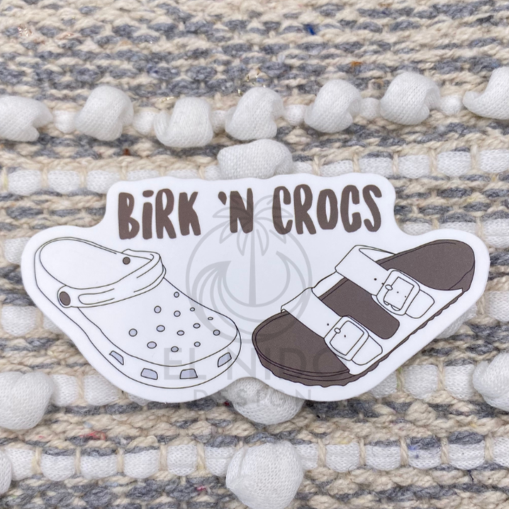Birk'N Crocs brown Sticker – El Design