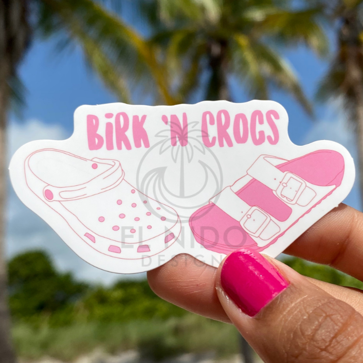 Pink Birk'n Crocs Sticker – El Nido Design