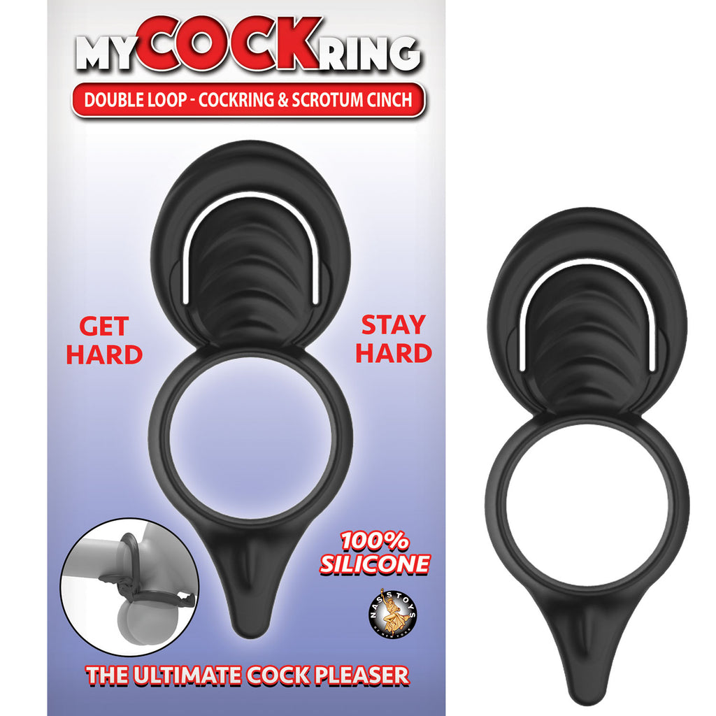 My Cockring Double Loop Cock Ring and Scrotum Cinch Black – Lux In Tenebris Intimates