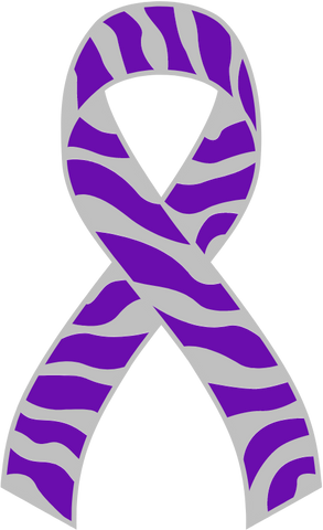 Purple and Silver Zebra Stripe Ribbon for Pineal Gland Mass Awareness