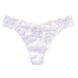 LACEHUT Lace Thong Panties Underwear Ladies Embroidered Floral Thong  Panties Women White Floral Design Thong Net