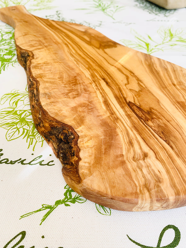 Olive Wood Cutting Board with Handle at BeldiNest