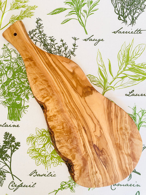 BeldiNest Organic Olive Wood Cutting Board - Wood Cutting Board with handle  - Wooden Chopping board for Kitchen, Meat, and Cheese Charcuterie Board 