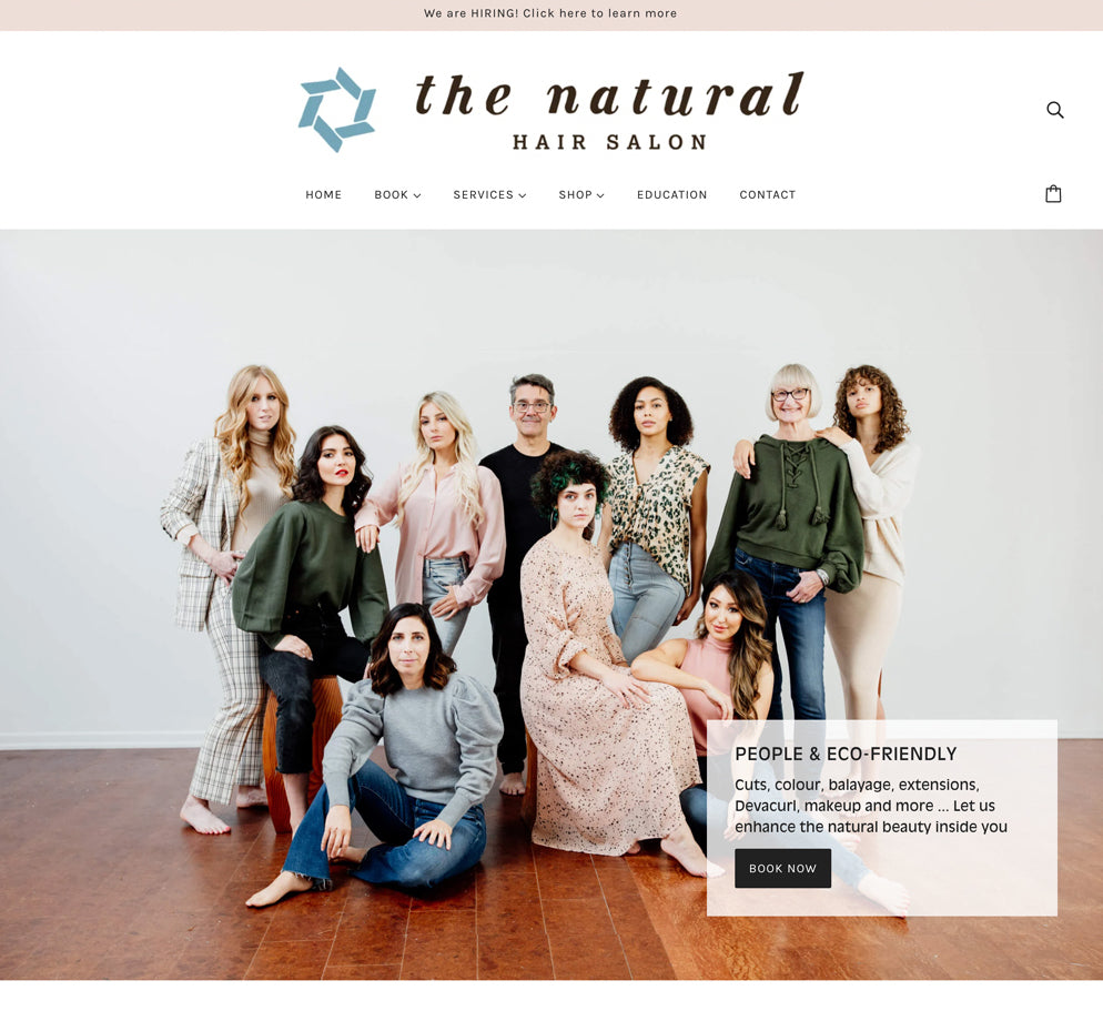 Home page for The Natural Hair Salon