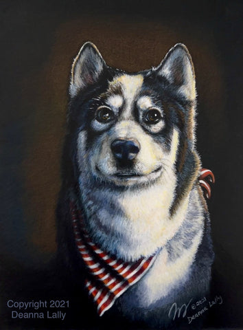 pet portrait husky dog custom art for hire
