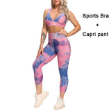 NEW Print Women Yoga Sets fitness sportswear Gym Clothing Track Suit High Waist gym leggings sexy sports suits 2021 yoga tops - Athleticleg.com