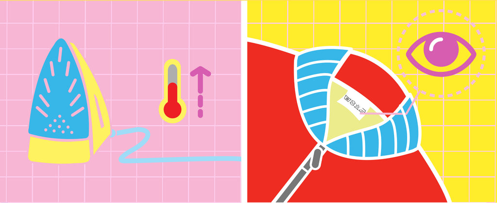 Heat Iron to suitable temperature and check washing care symbols for more info 