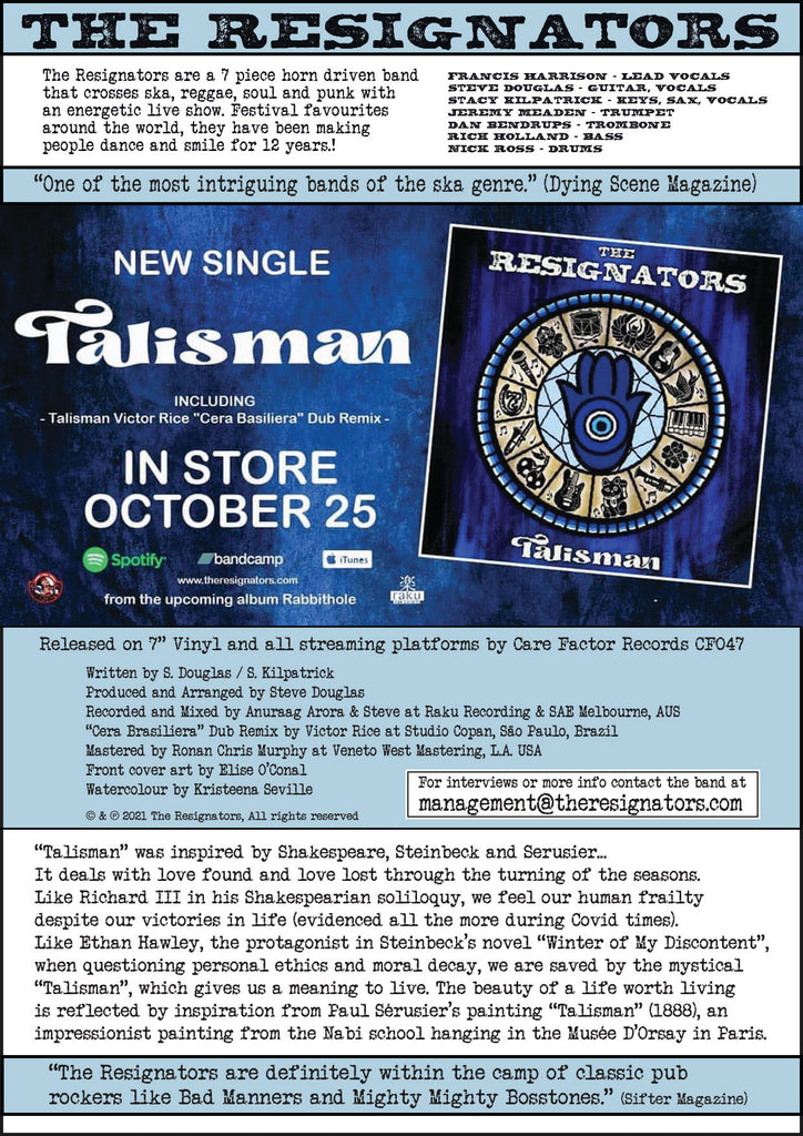 The Resignators Talisman 7" Vinyl