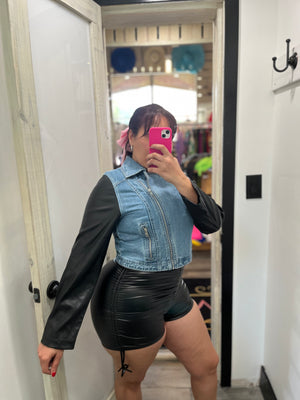 Scrunch Leather High Waist Short - Miami Sexy Closet