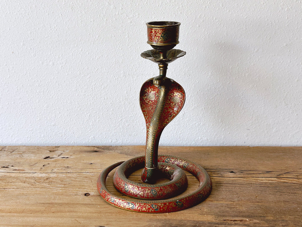 Vintage Indian Solid Brass Etched Flower Vase